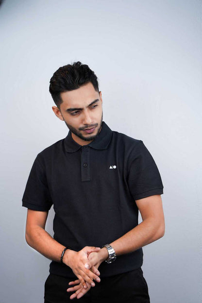 Mens Basic Polo Shirt (Black)