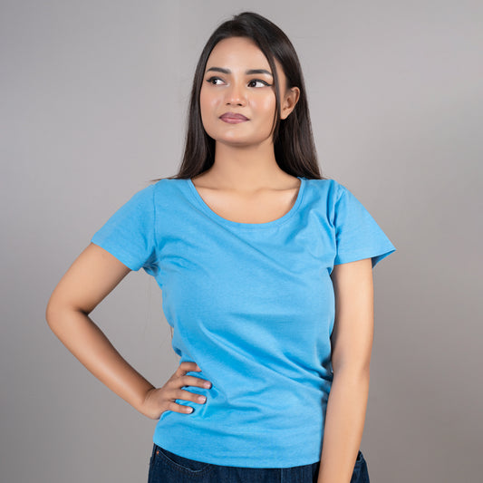 Womens Cotton T-Shirt (Light Blue)