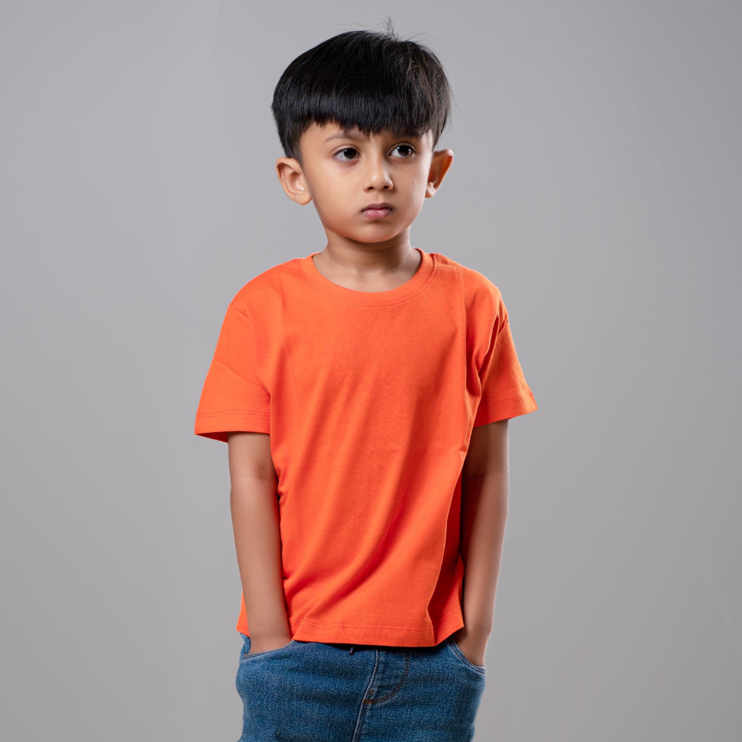 Kids T-Shirt Combo (Mock Orange, Cherry Tomato, Light Blue)