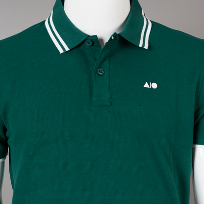 Mens Tipping Polo Shirt - Combo (Wine, Skyway & Forest Green)