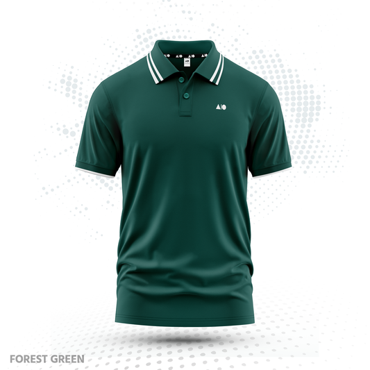 Mens Tipping Polo Shirt (Forest Green)