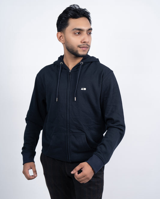 Mens Full Zipper Hoodie (Black)