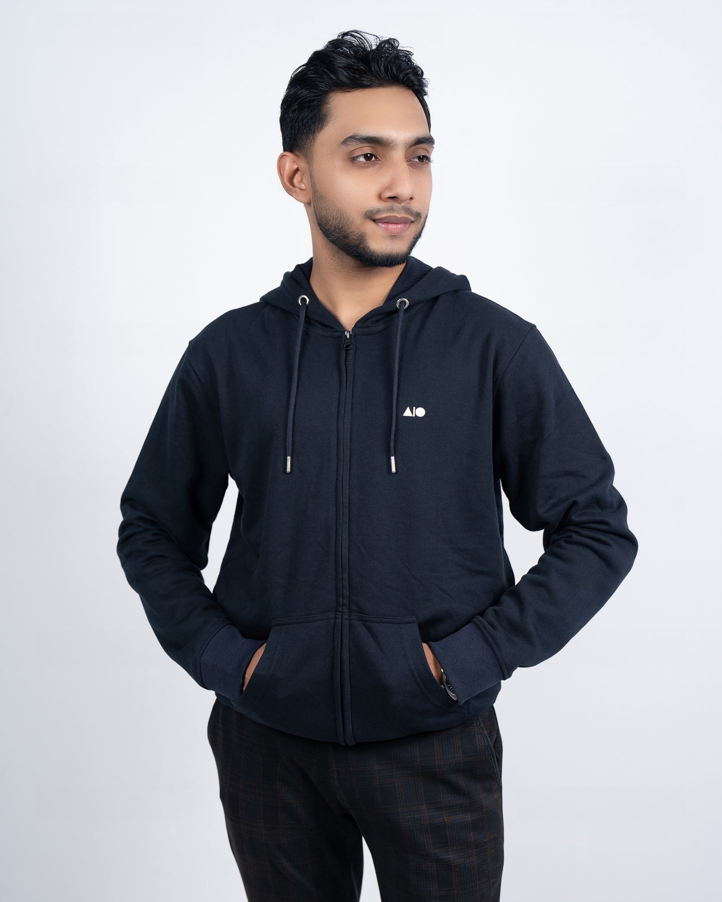 Mens Full Zipper Hoodie (Black)