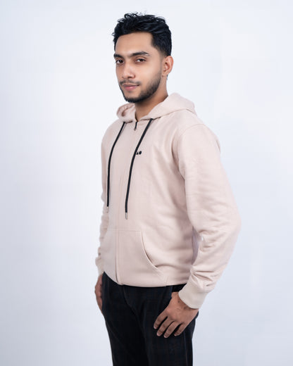 Mens Full Zipper Hoodie (Baby Pink)