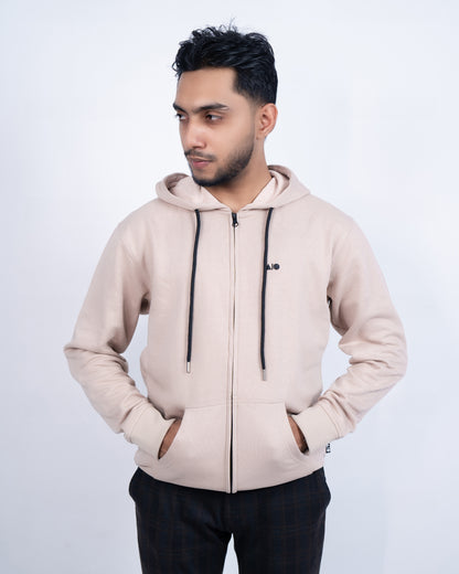 Mens Full Zipper Hoodie (Baby Pink)