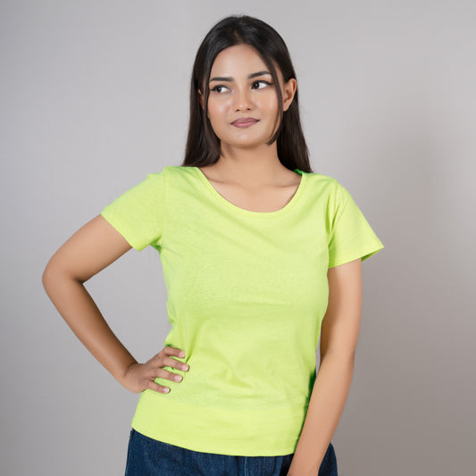Womens Cotton T-Shirt (Lime)