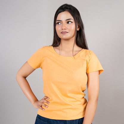 Womens Cotton T-Shirt Combo (Light Blue, Mock Orange, Lime)