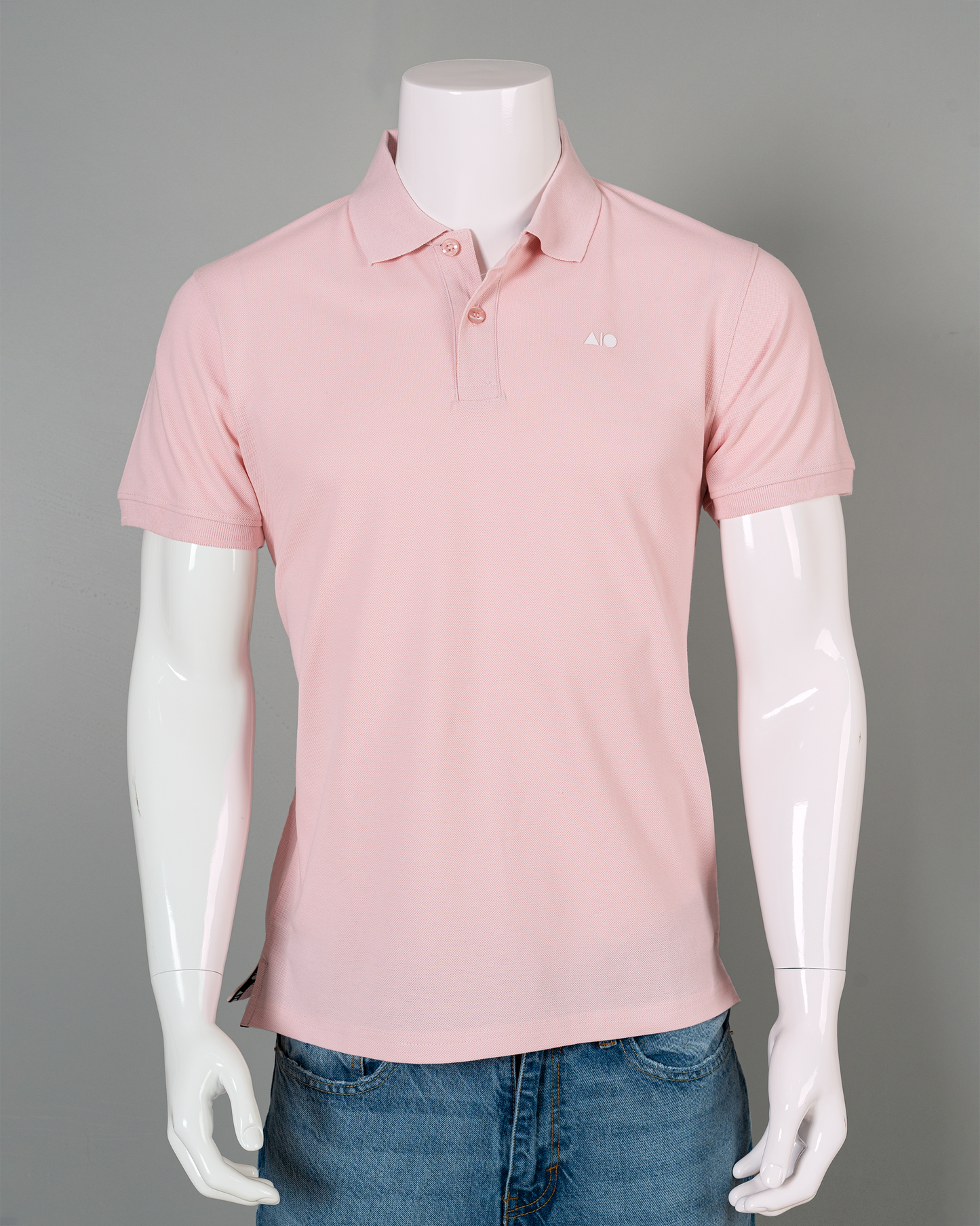 Mens Basic Polo Shirt (Chalk Pink)