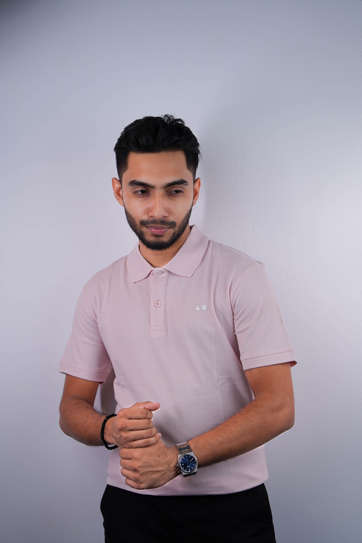 Mens Basic Polo Shirt - Combo (Black, Chalk Pink & Purple Rose)