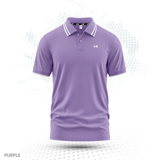 Mens Tipping Polo Shirt (Purple)