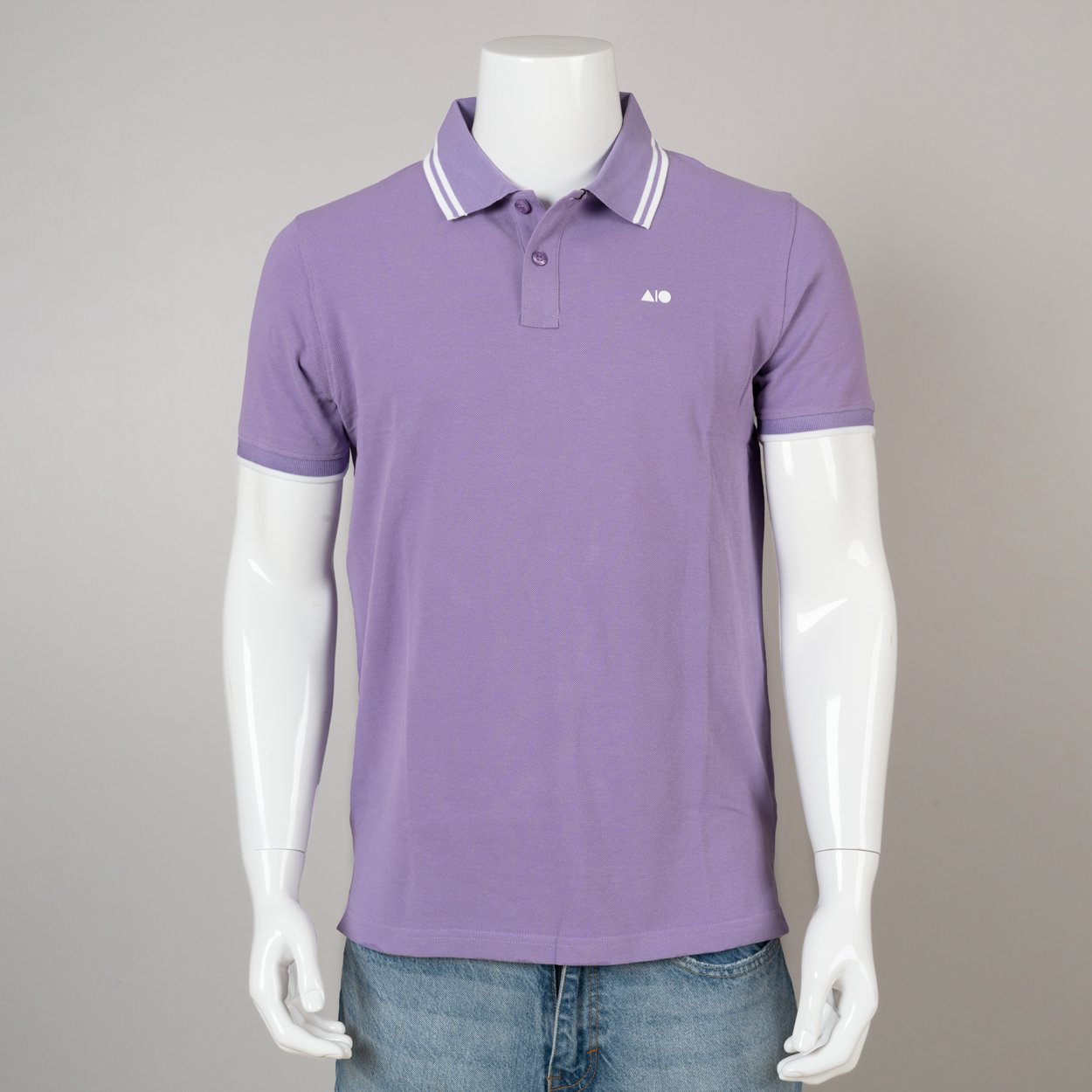 Mens Tipping Polo Shirt (Purple)
