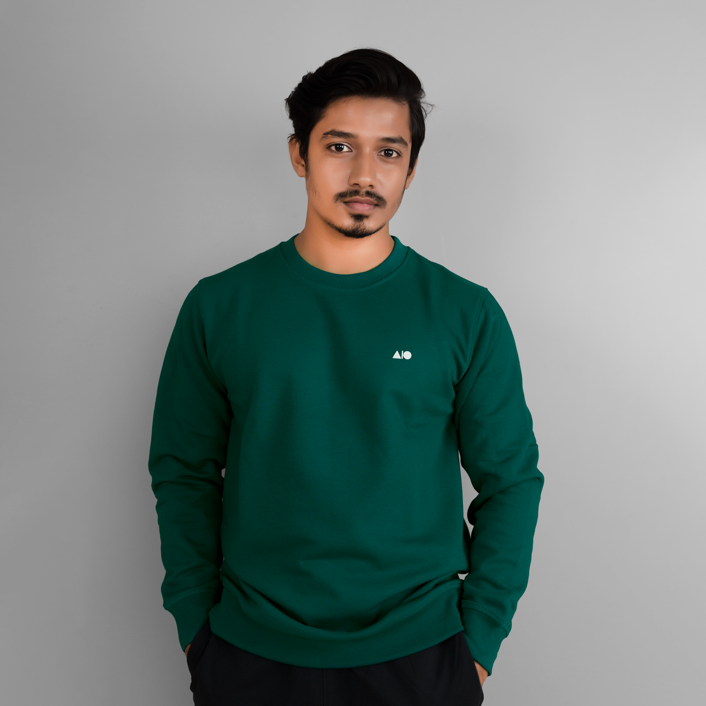 Mens Sweatshirt Teal Green