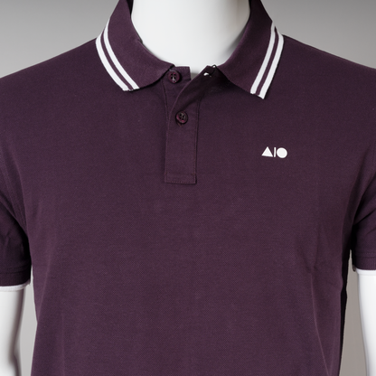 Mens Tipping Polo Shirt - Combo (Purple, Wine & Forest Green)