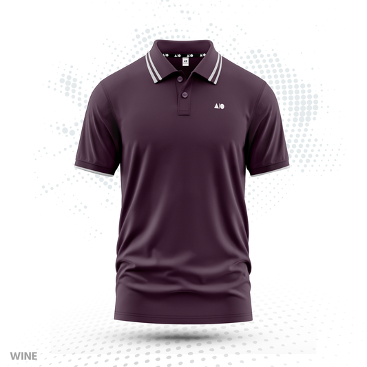 Mens Tipping Polo Shirt (Wine)
