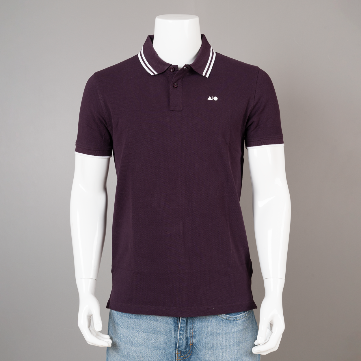 Mens Tipping Polo Shirt (Wine)