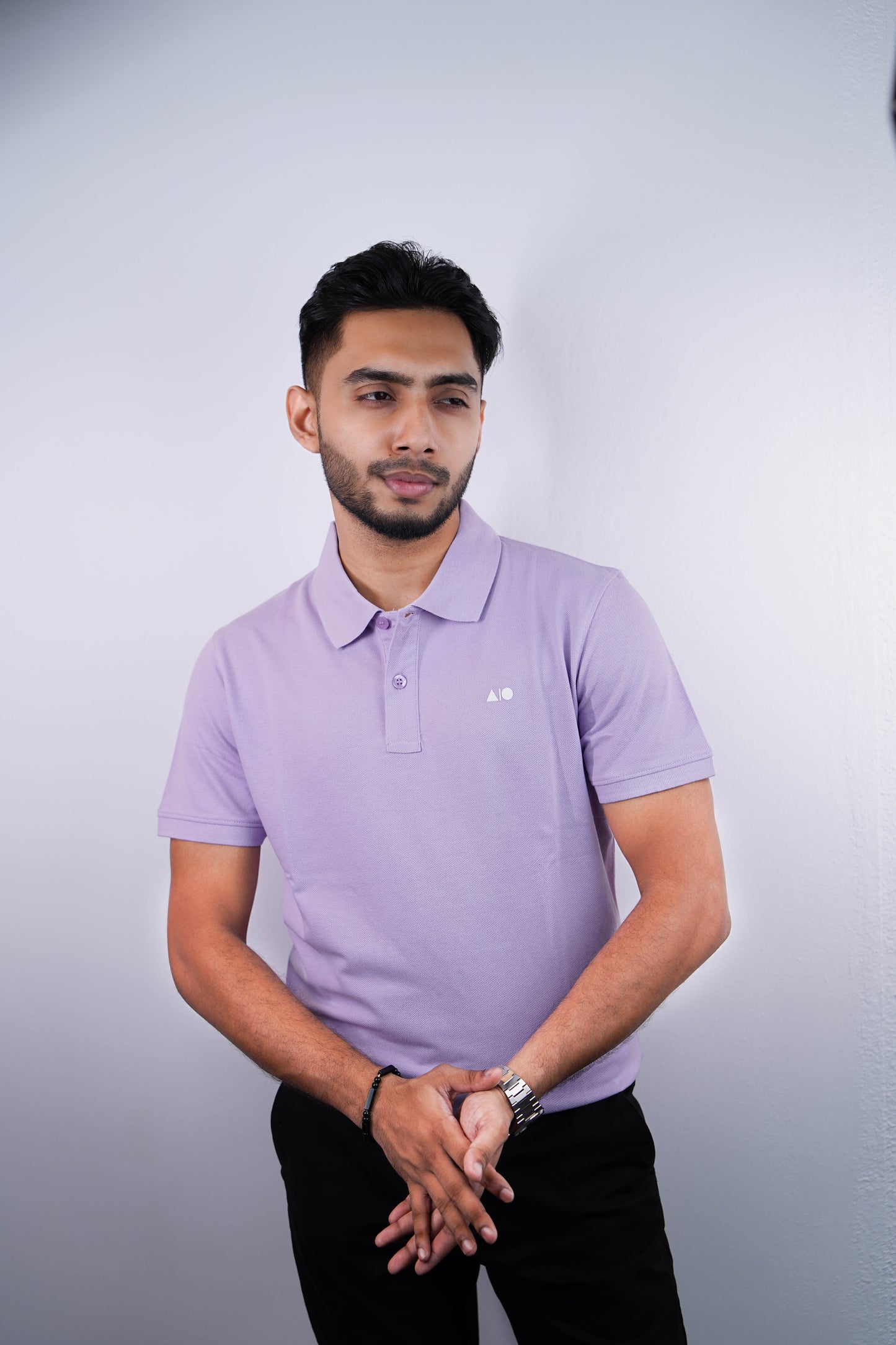 Mens Basic Polo Shirt - Combo (Black, Chalk Pink & Purple Rose)